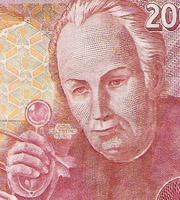 Jos&eacute; Celestino Mutis, botanist, mathematician, and astronomer, on an old 2,000-peseta note from SPAIN.